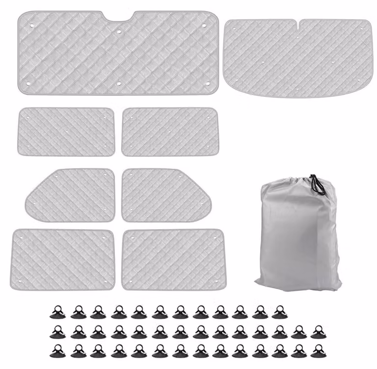 Kit completo in 8 pezzi per l'abitacolo di veicoli VW T4, ideale per la protezione solare, l'isolamento termico, la privacy e il controllo della temperatura