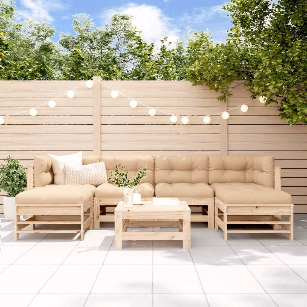 Maison Exclusive - Set Salotto da Giardino 7 pz in Legno Massello di Pino