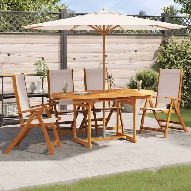 Sedie Pieghevoli 4 pz Massello d'Acacia e Textilene 3279235