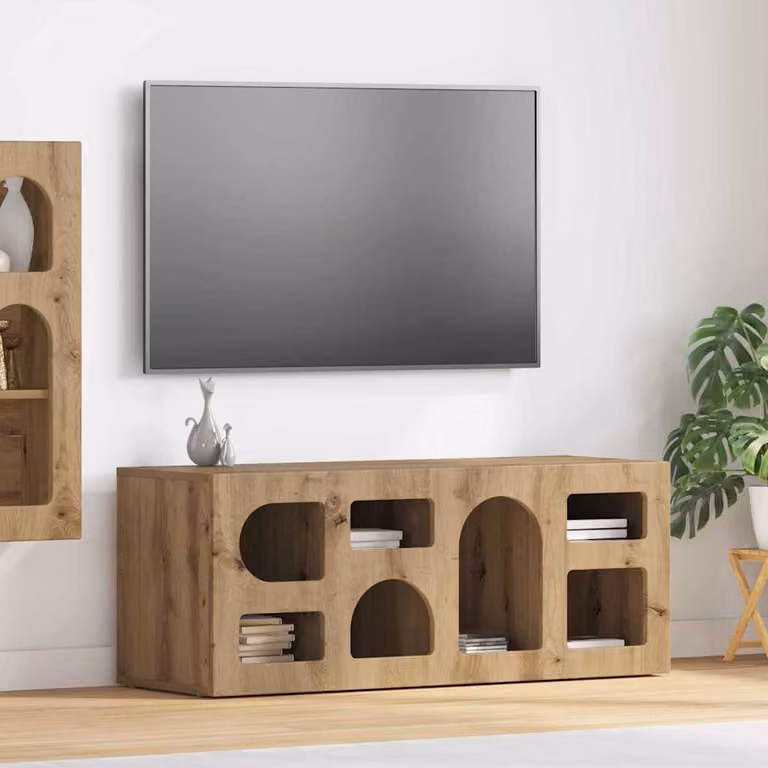 Mobile TV ELST vidaXL in Rovere artigianale marrone L 100 x P 35 x H 40 cm