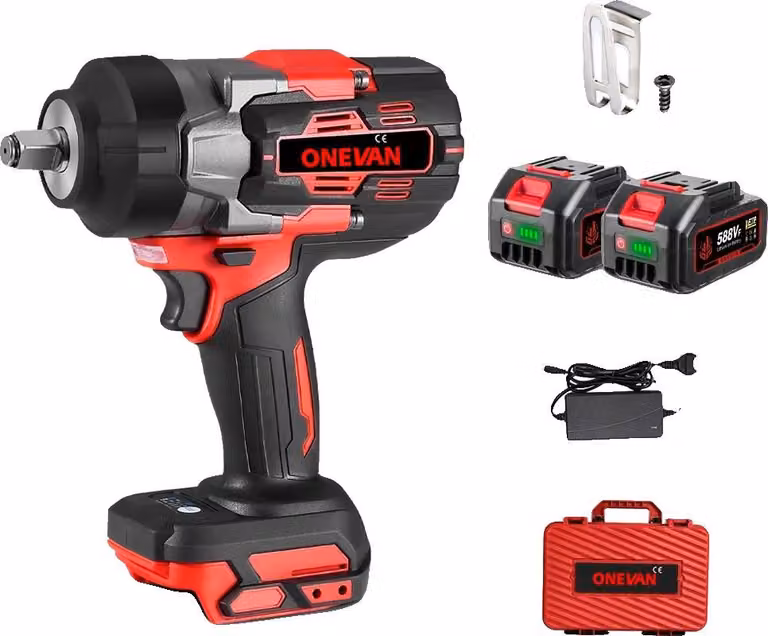 Avvitatore a percussione, coppia 2800 N.M, senza fili con batteria, set di 2 batterie B, EU-b