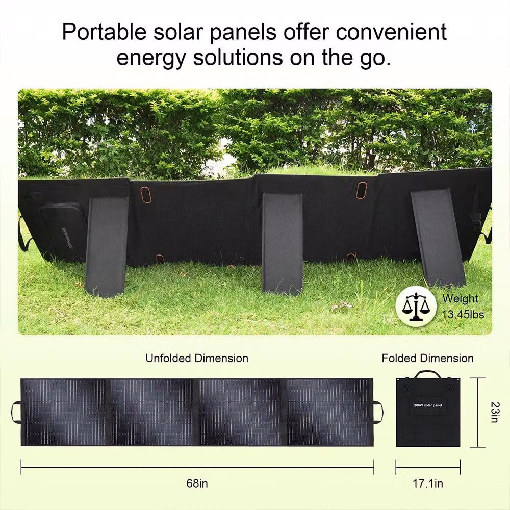Pannello solare pieghevole e portatile da 400W, con celle solari monocristalline, ideale per l'uso all'aperto
