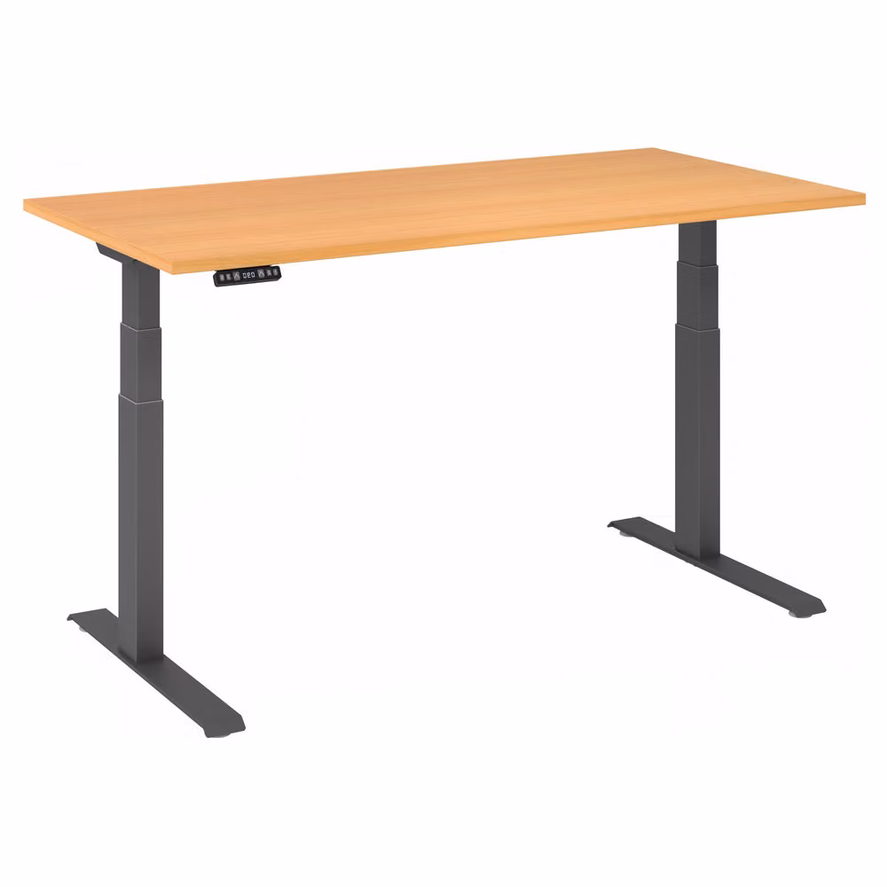 Scrivania regolabile in altezza XDKB | 2 motori | 120 - 180 cm | elettrica, dimensioni piano:160 x 80 cm, colore piano:faggio, colore struttura:grafite