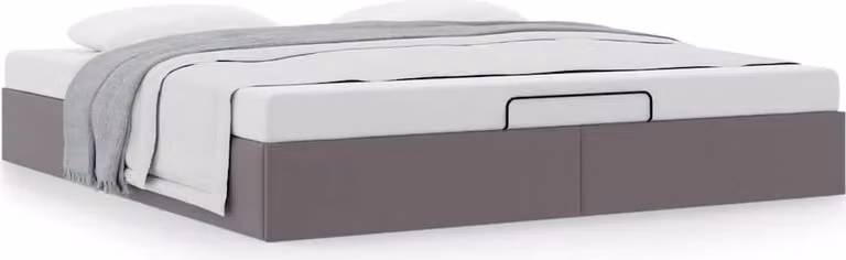 Struttura Letto Pouf senza Materasso 200x200 cm Pelle finta