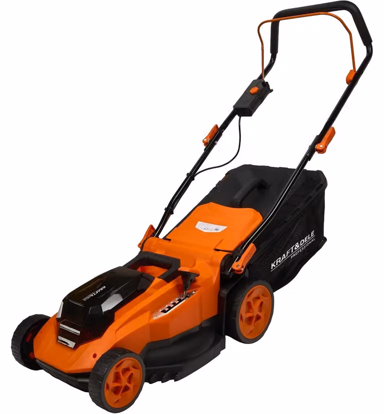Tosaerba a batteria Kraft&Dele con batteria 40V (2x20V) Larghezza di taglio 38 cm Larghezza di taglio Altezza di taglio 25-75mm Capacità del contenitore dell'erba 50L Senza fili