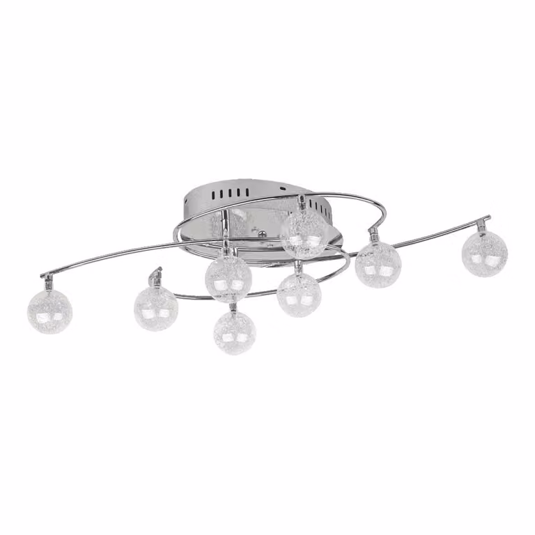CHICAGO plafoniera 8xG4/20W, incl. 8xLED/0W, incl. cromo/vetro L: 740, H: 180, attacco G4, dimmerabile