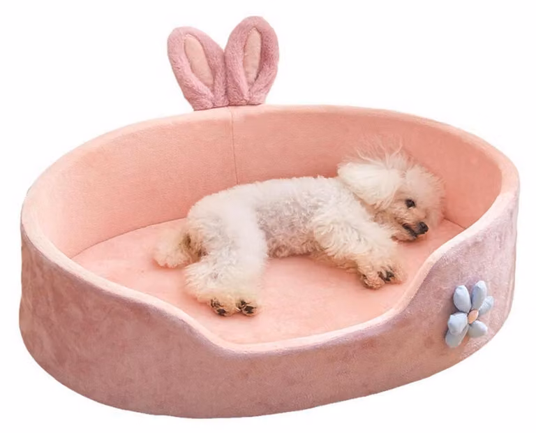 Cuccia per cani, lavabile, rosa, in peluche, dimensioni: 34 x 27 x 15 cm