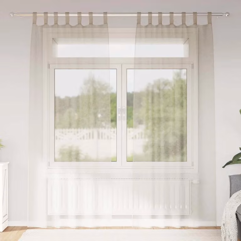 Set di 2 tendine velate vidaXL in poliestere, colore sabbia/beige, L: 260 cm x H: 140 cm