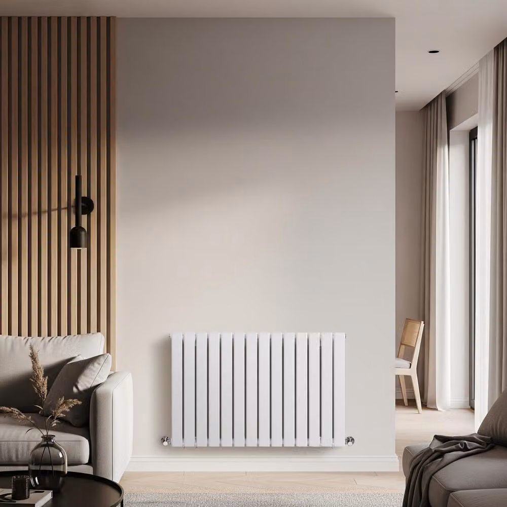 Radiatore Orizzontale Doppio Design Bianco 635x980mm 1060W - Alta Resa - Stile Moderno - Delta