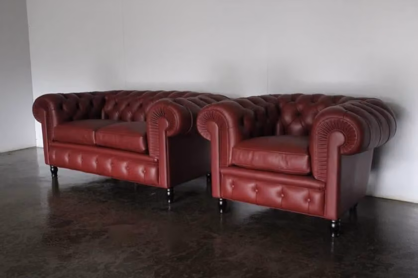 Chesterfield Couch Polster 2+1 Sitzer Polstermöbel Sofagarnitur Couchen Sofas