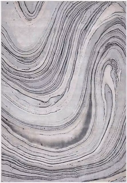 Tappeto NEVADA 9223 grigio cm.200x290 disegno moderno a onde effetto marmo