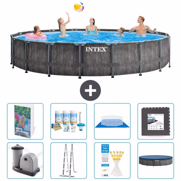 Struttura per piscina a forma di prisma - 549x122 cm - composta da 7 elementi - modello S581
