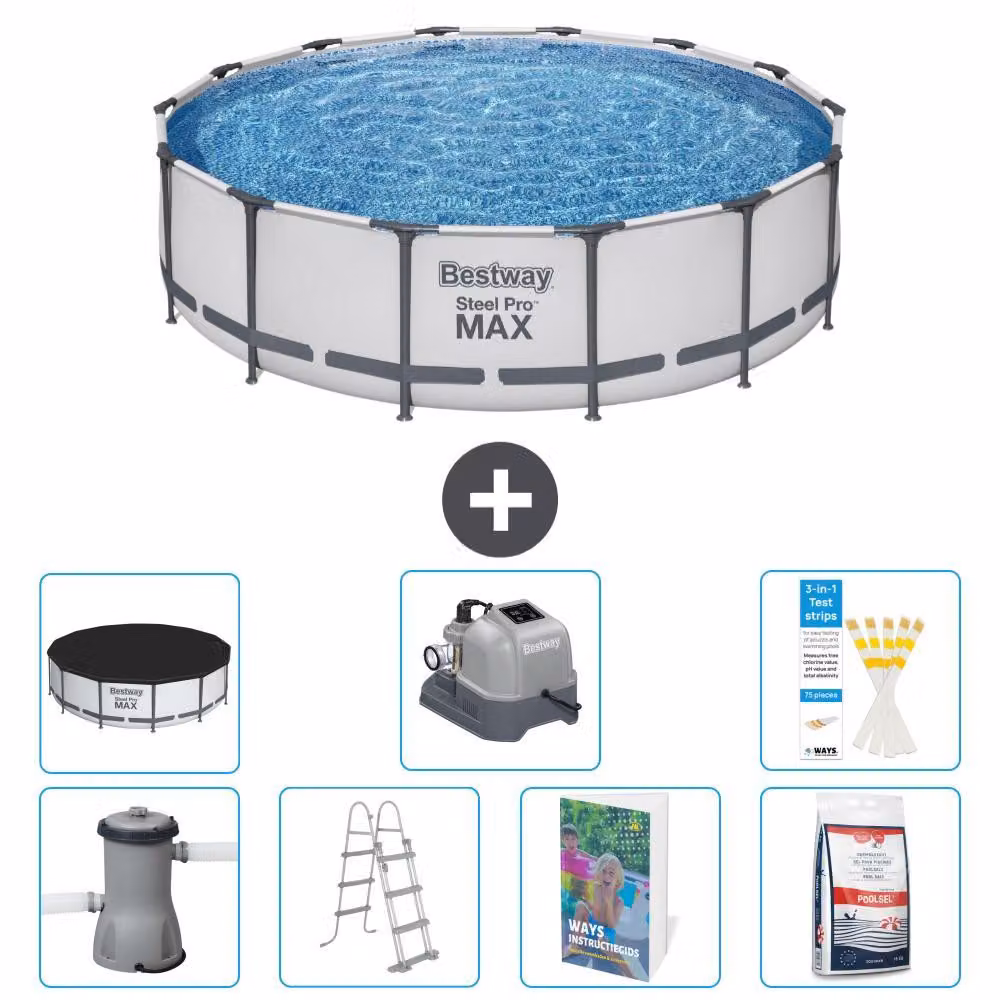 Piscina gonfiabile Bestway Steel Pro MAX, rotonda, 427x122 cm, composta da 6 parti, modello S649
