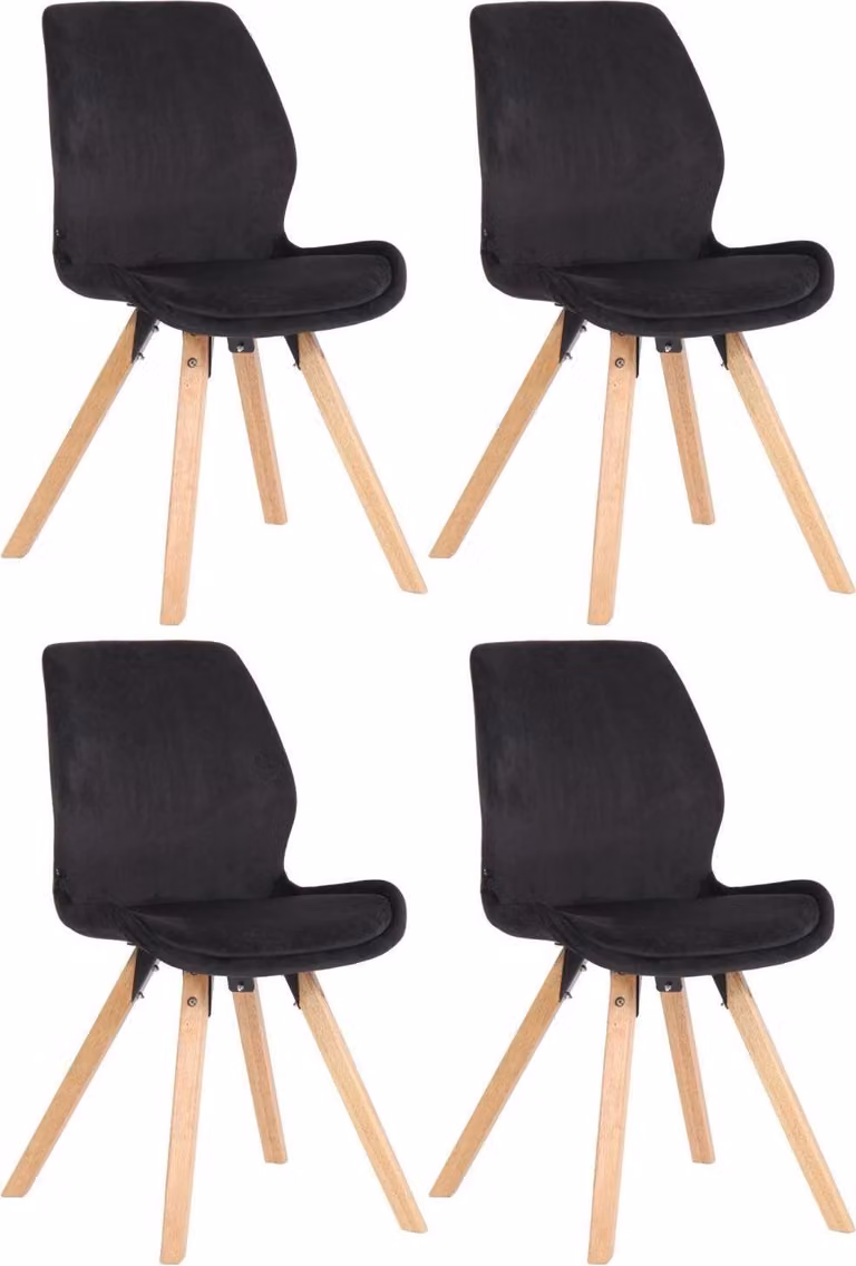 Set di quattro sedie da pranzo - Sedie da cucina - Comfort di seduta ottimale, eleganti gambe in legno