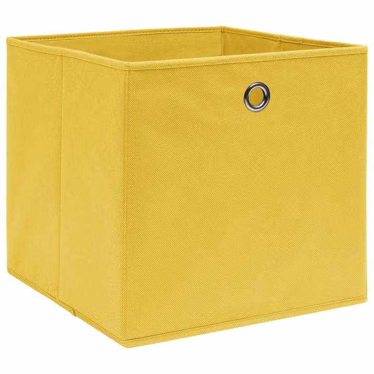 vidaXL Scatole portaoggetti 4 pz. Tessuto non tessuto 28x28x28 cm Giallo