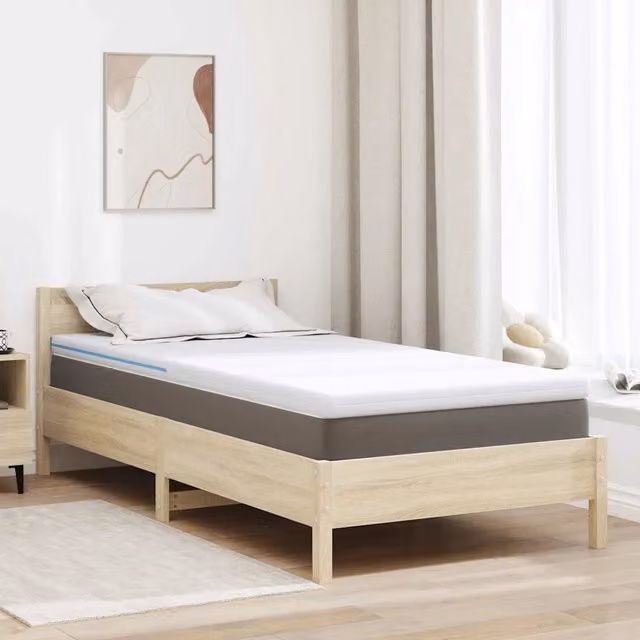 Topper per materasso vidaXL in tessuto Jacquard bianco L/P: 200 x 120 cm