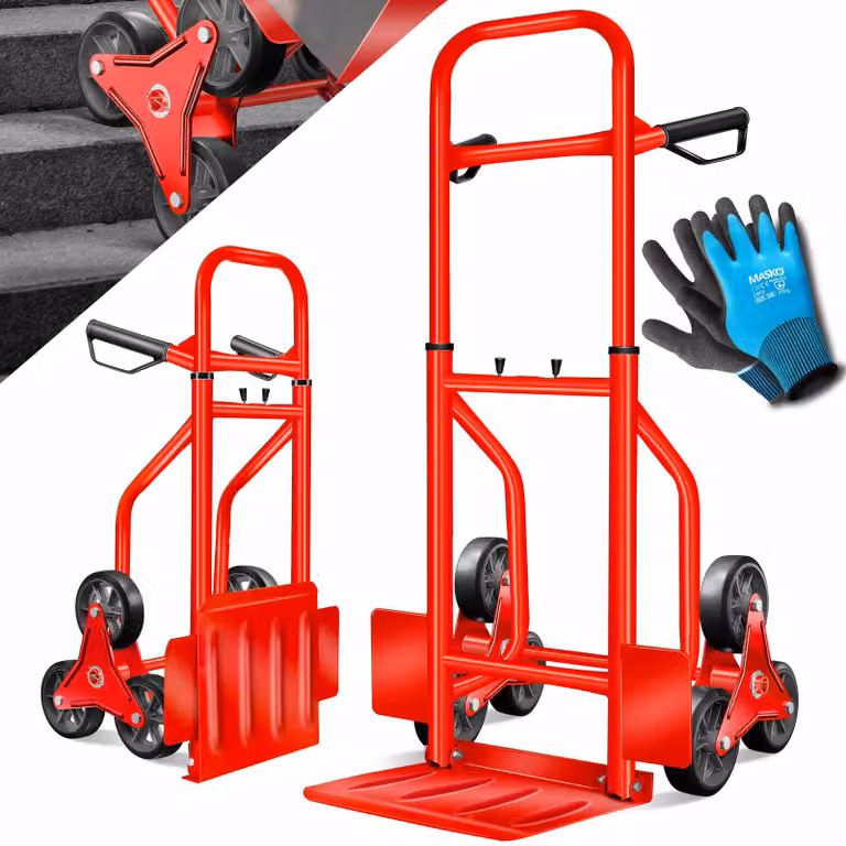 MASKO® Carrello per scale, carrello per sacchi, carrello trasportatore, carrello per impilaggio, capacità 200 kg