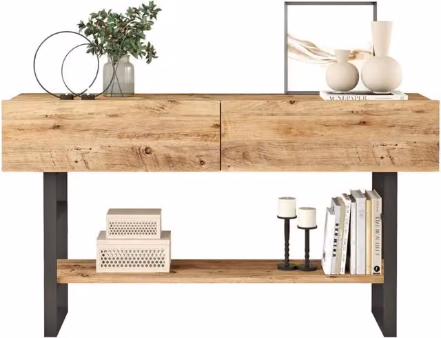 Consolle in legno "ML23" - 138 x 43 x 75 cm - Beige