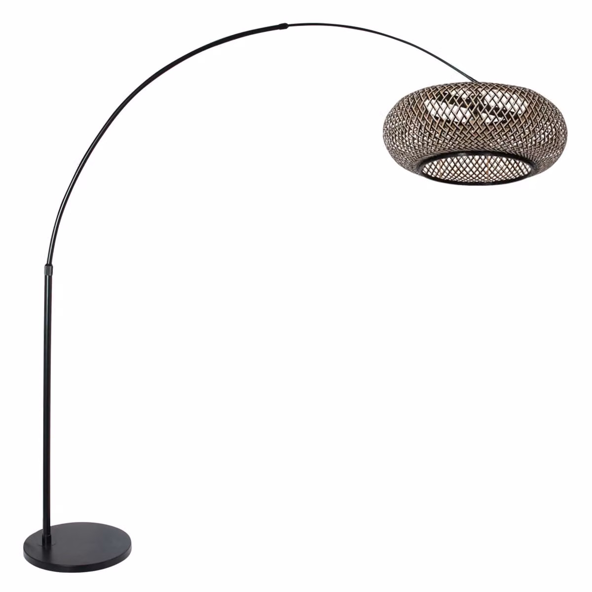 Lampada da terra - nero - Sparkled Light - bambù metallo - Ø 45cm - E27 - 7508ZW - Steinhauer