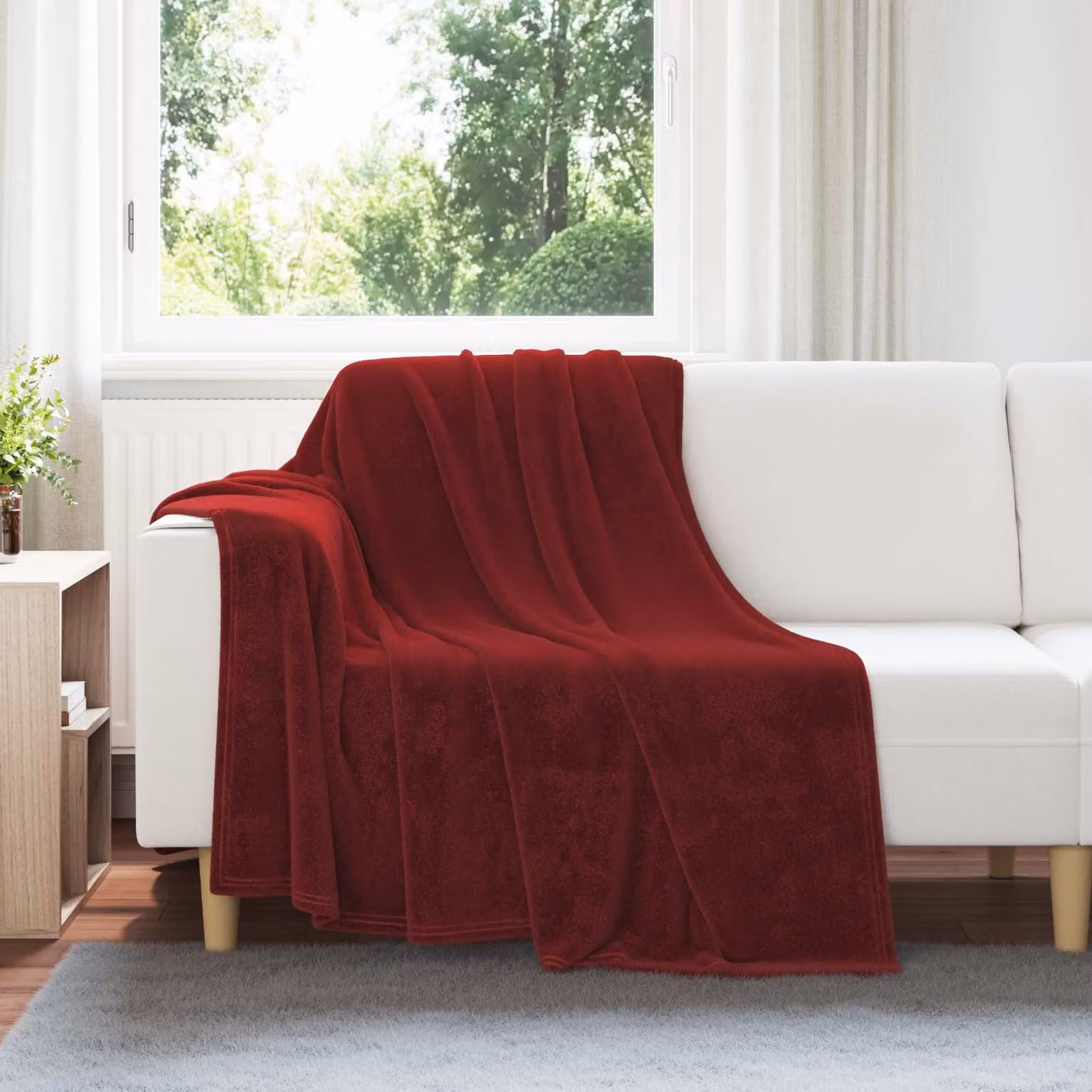 Coperta in pile vidaXL Rossa per adulti, L 150 x P 200 cm