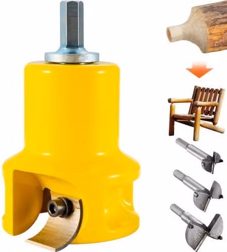 VEVOR Taglierina per Tenoni, Diametro 1,5"/ 38 mm, Taglialegna Premium in Alluminio e Acciaio per Mobili, con Doppie Lame Curve e Viti a Bottone Home Master Kit, Strumento Commerciale per la Lavorazio