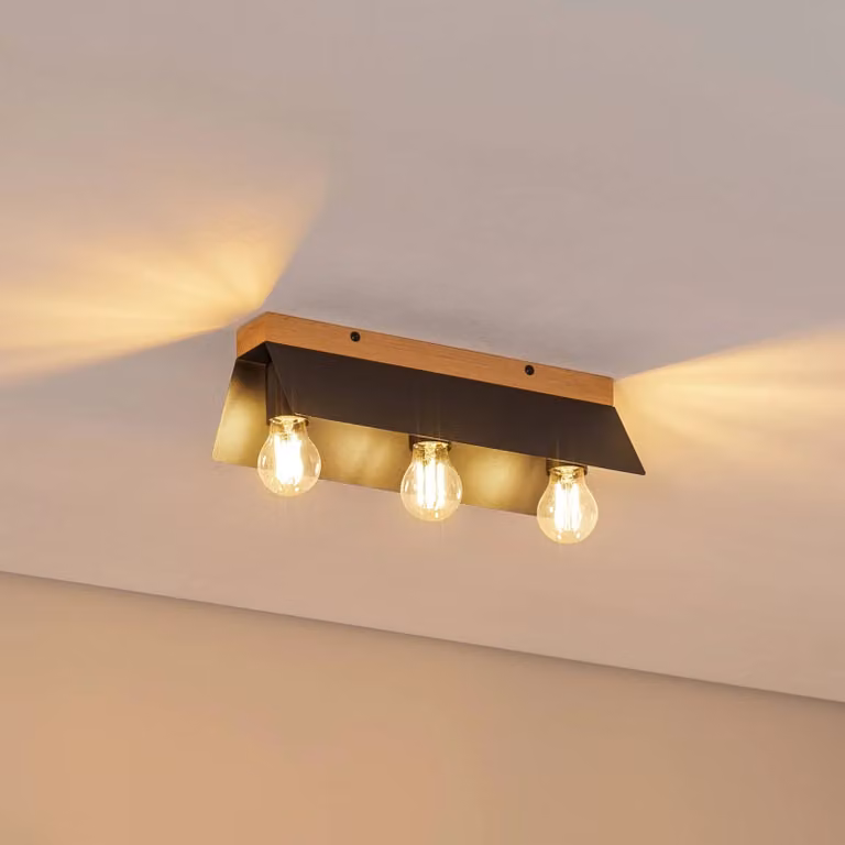 Plafoniera soffitto Esme Lamkur, dimmerabile, Nero, Soggiorno / Sala da pranzo, Metallo, Moderno, Plafoniera