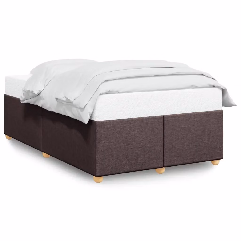 vidaXL Giroletto senza Materasso Marrone Scuro in Tessuto e Legno di Pino L/P/H: 200 x 120 x 46 cm – 2