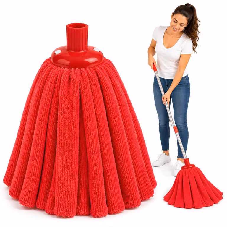 Mocio XL in microfibra al 100%, 30 cm, altamente assorbente, lavabile in lavatrice