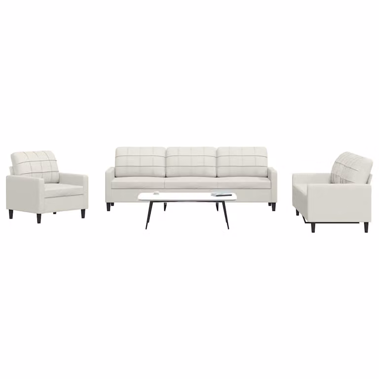 Set di divani 4 pezzi vidaXL in velluto beige con cuscini e pouf per soggiorno