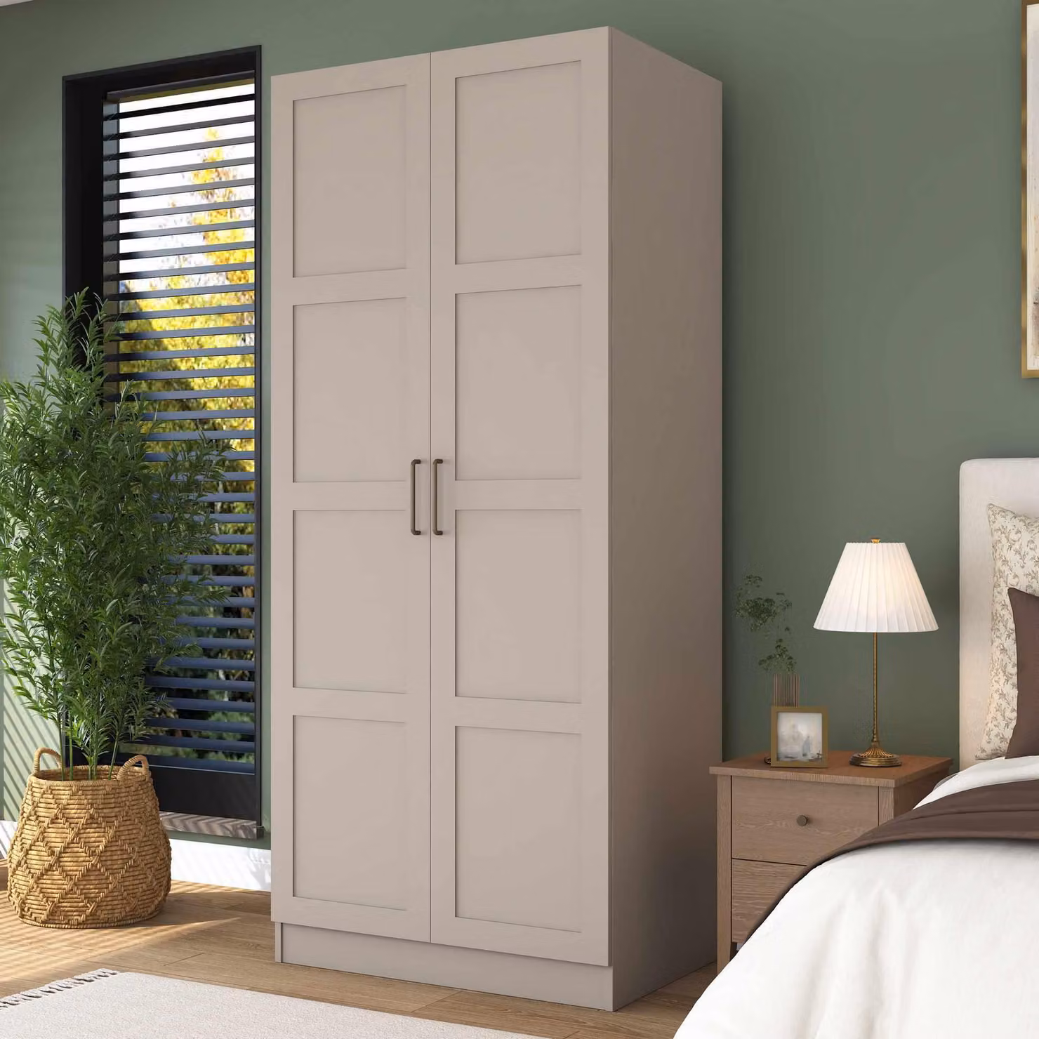 Skye Decor, armadio di alta qualità, color sabbia, dimensioni 90x210x57,5 cm | 100% melaminico