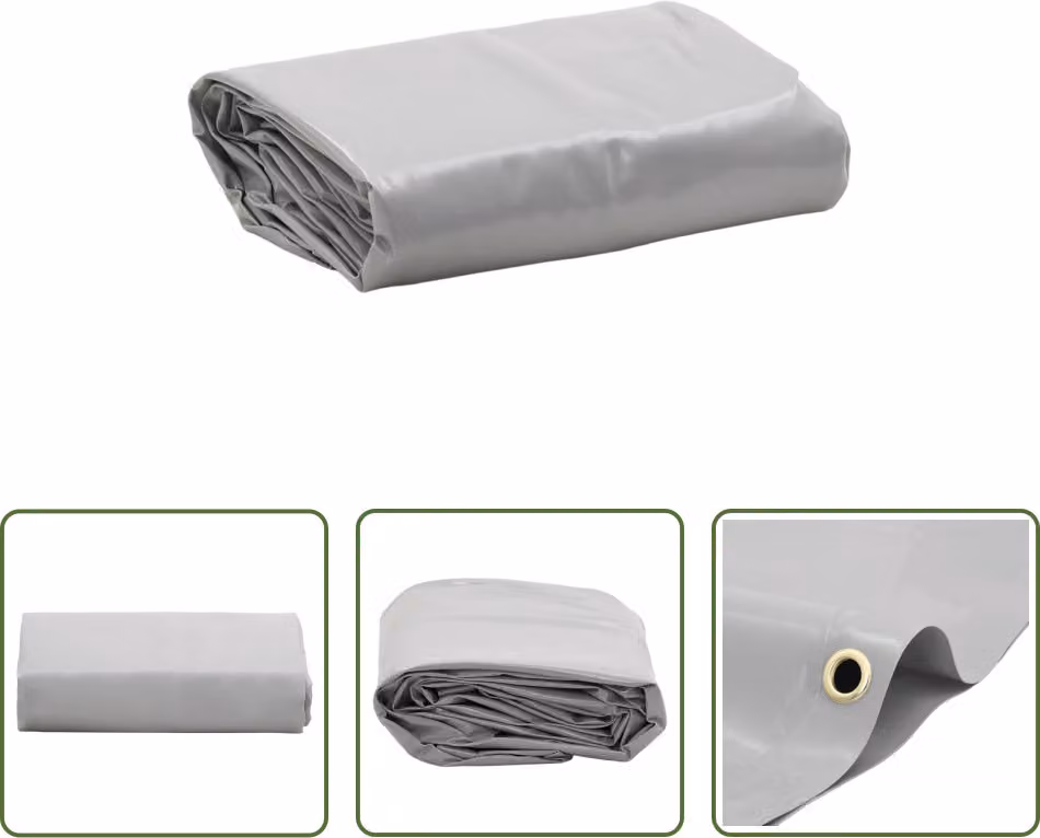 The Living Store Abdeckplane Grau 5x8 m 650 g/m²