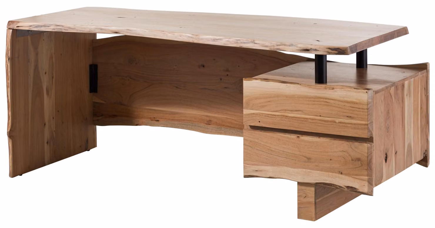 MASSIVMOEBEL24 | PURE ACACIA #152 Scrivania in legno di acacia - laccato / naturale 210x70x76