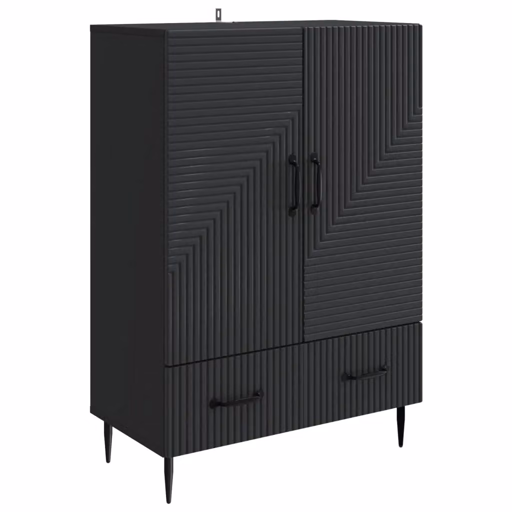 Credenza moderna DESIGN IN in legno MDF e metallo nero per soggiorno o sala da pranzo L: 66 cm, P: 34,5 cm, H: 95 cm – 2