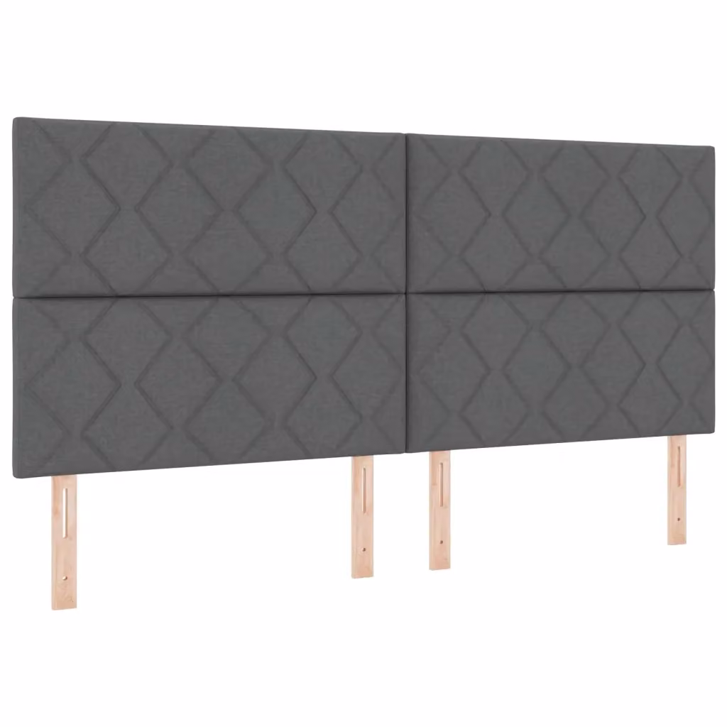 Testiera per letto con illuminazione LED e porta USB vidaXL in tessuto grigio, L: 200 cm – 2