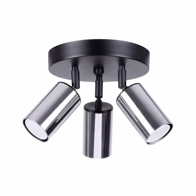 Lampada a soffitto WINX 3P nero/cromo 3xGU10 10W acciaio 20x19.5x19.5cm Sollux Lighting