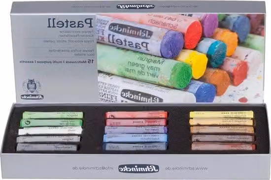 Set di 15 pastelli a pigmento multicolore per disegno e colorazione professionale