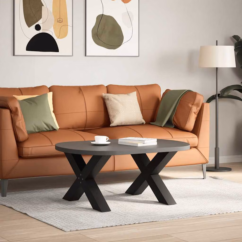 vidaXL Gambe per Tavolino da Caffè a Forma di X 2 pz Nere 70x(42-43)cm