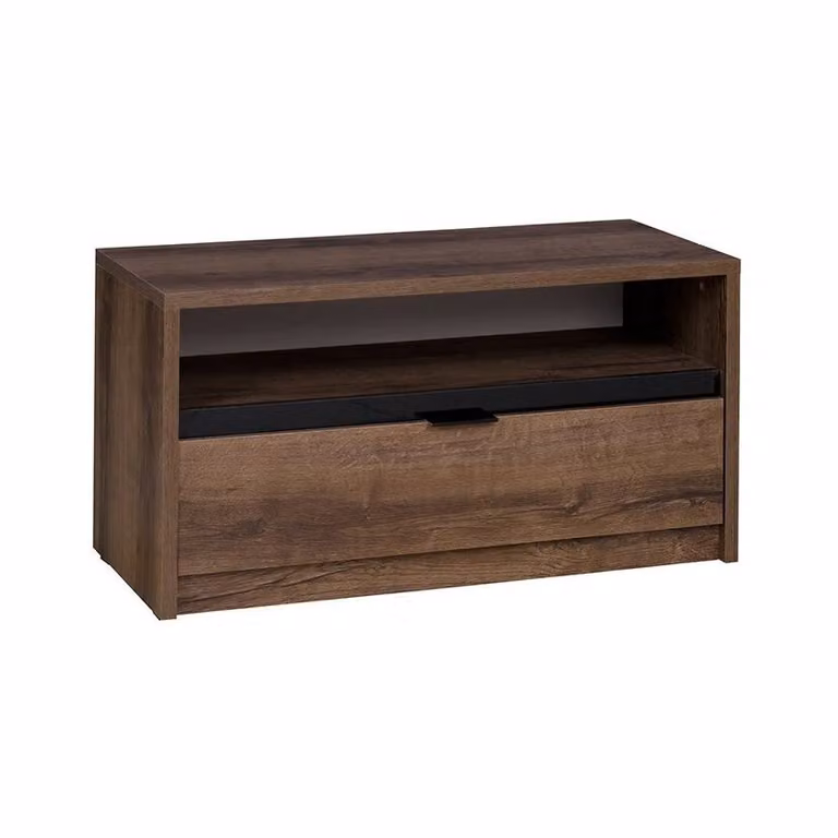 Tavolino per TV 90 cm PEORIA 1 – rovere monastery / nero lucido