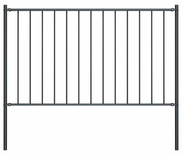 Recinzione per giardino, modello Woerden, colore antracite, acciaio, dimensioni 1,7 x 0,75 metri