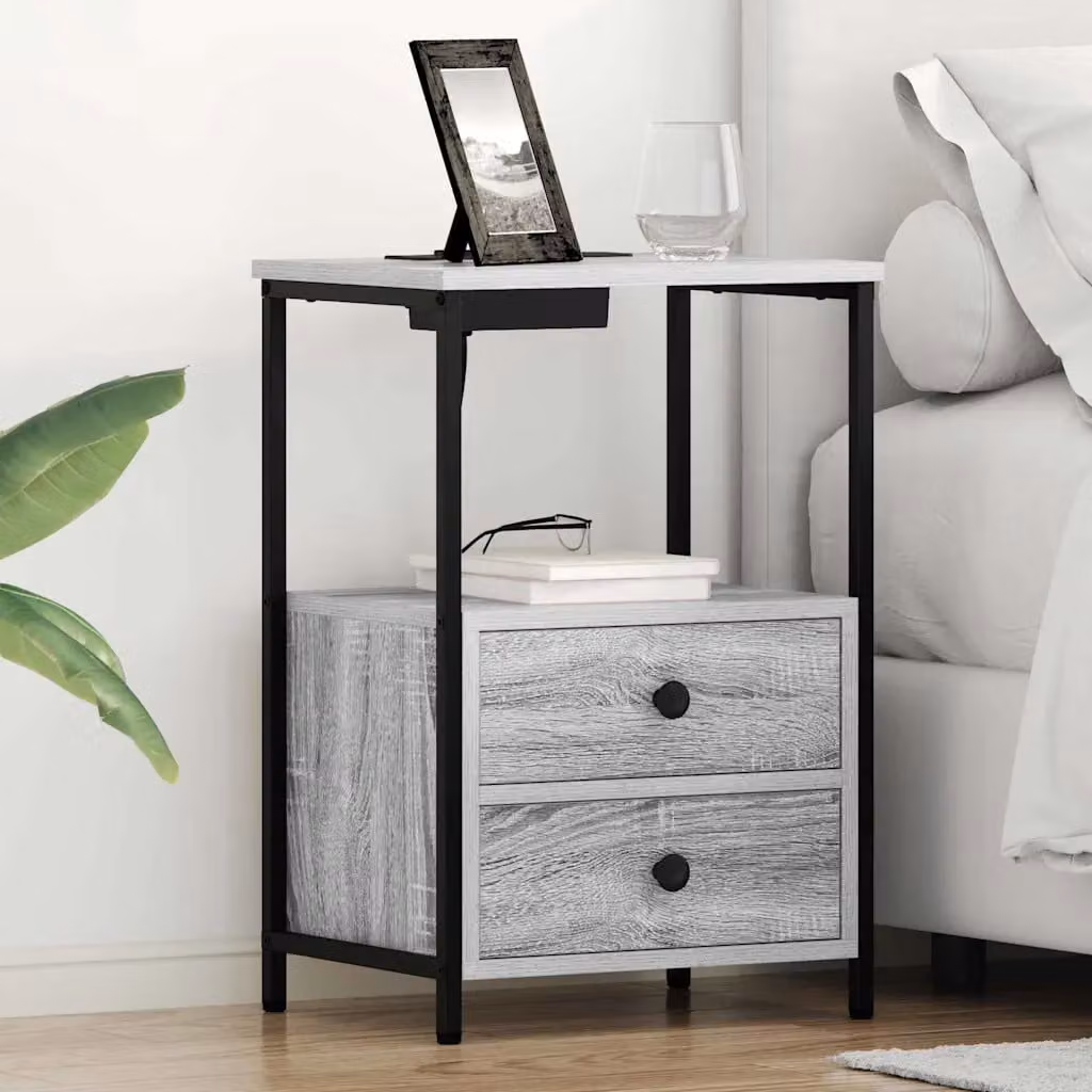 Armadio da notte vidaXL Grigio Sonoma L 40 cm, P 31 cm, H 60 cm