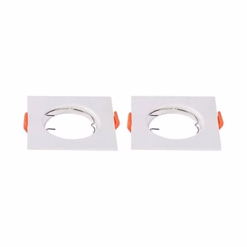 Portafaretto LED da Incasso Quadrato GU10 x2 Colore Bianco Orientabile