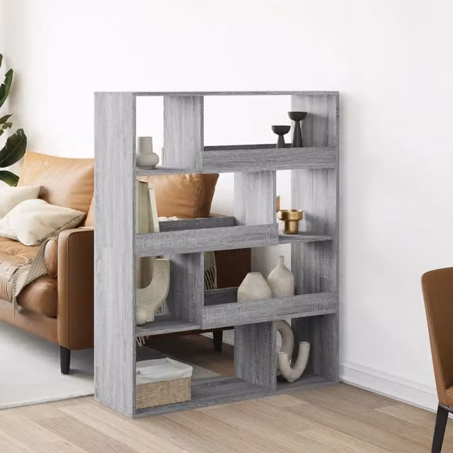Divisorio per stanza moderno vidaXL in MDF grigio L: 100 cm, P: 33 cm, H: 125,5 cm