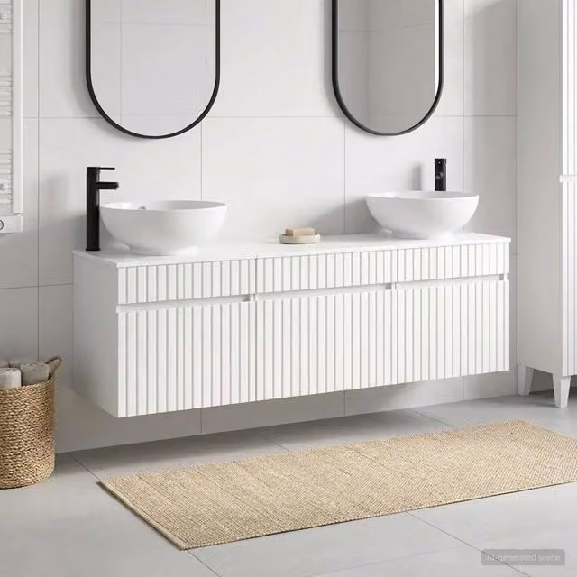 Set di Armadi da Bagno 3 pz Bianco Lucido 49 x 44,5 x 66,5 cm