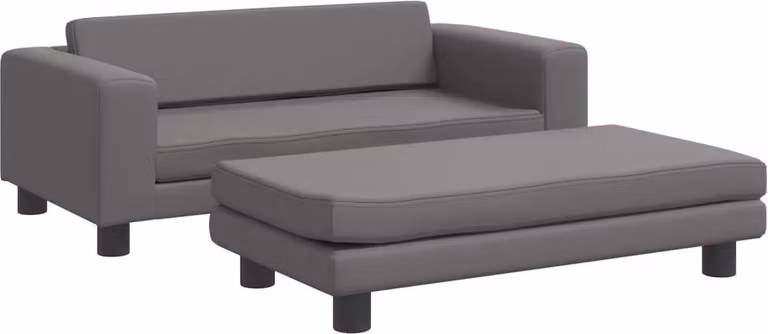 Lettino per Cani con Estensione Grigio 100x50x30 cm Pelle finta