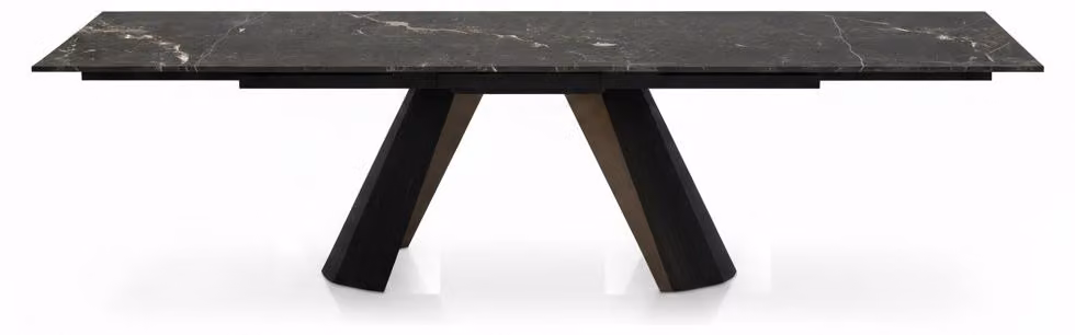 Tavolo da pranzo dal design moderno, tendenza attuale, comfort, finitura in Vetroceramica effetto marmo