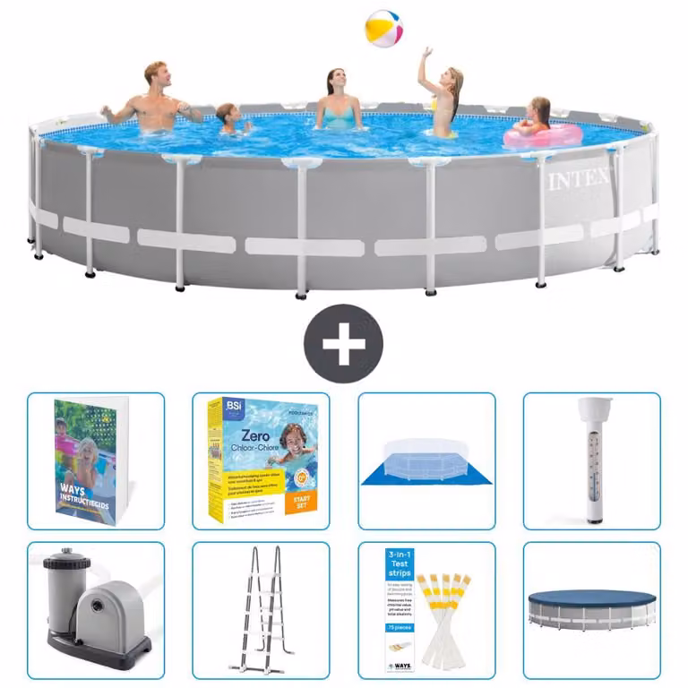 Struttura per piscina a forma di prisma - 610x132 cm - composta da 7 elementi - modello S532