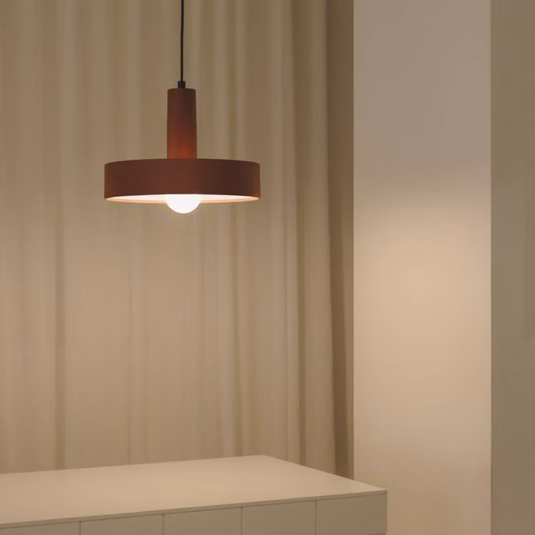 LEDS-C4 Lampada a sospensione Keops 1, dimmerabile, Terracotta, Soggiorno / Sala da pranzo, Alluminio, Moderno, Lampada a sospensione