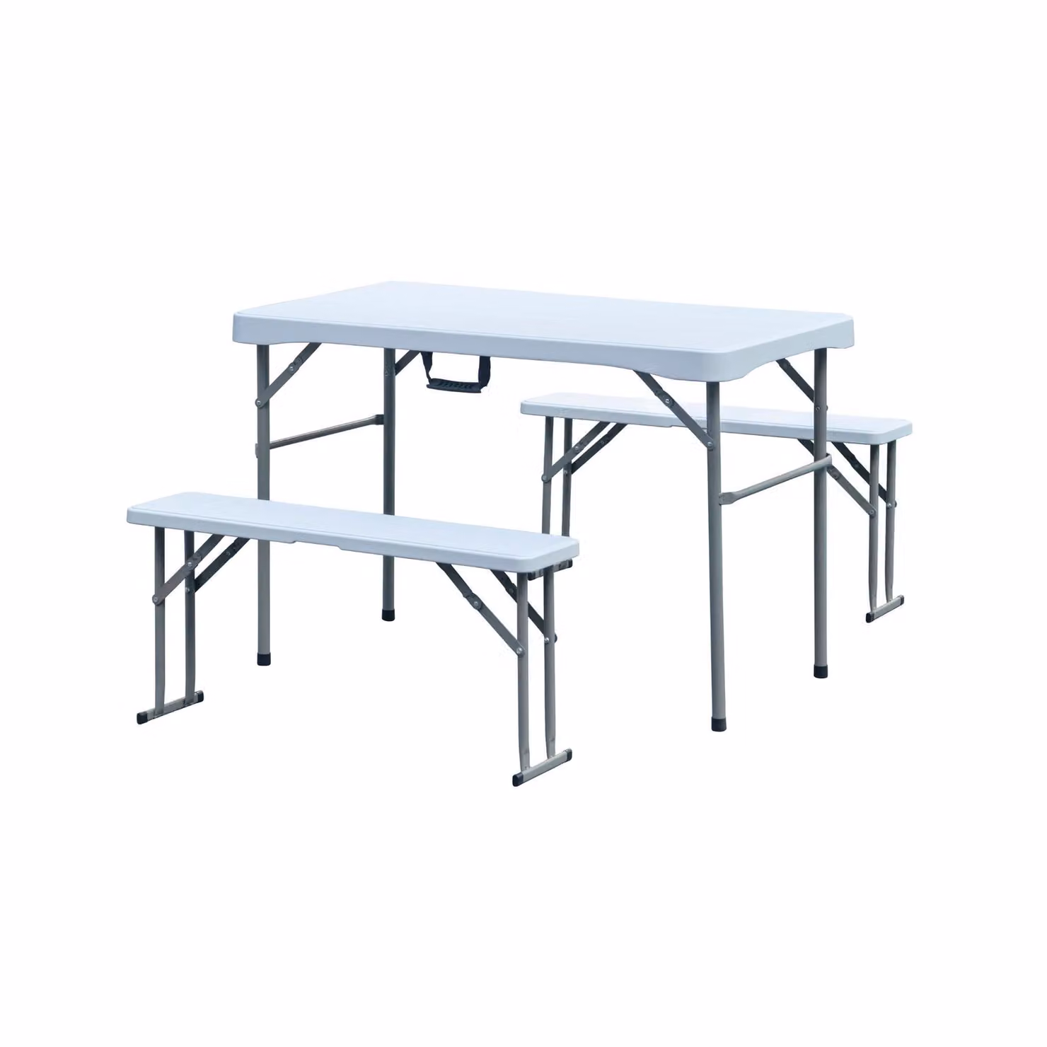 greemotion Set da birreria 3 pezzi San Remo Set da birreria pieghevole Set completo Grigio Plastica
