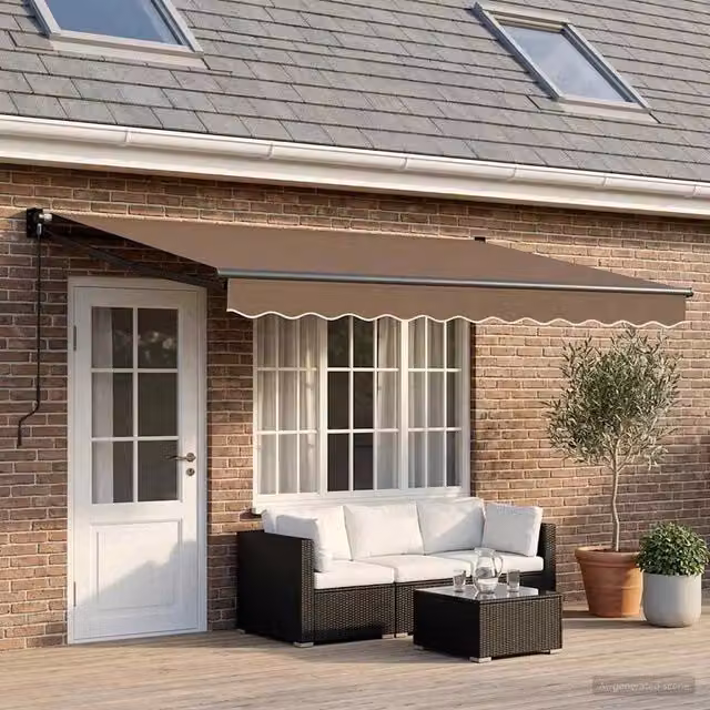 Tenda retrattile Tortora 4,5 × 3 m 100% Poliestere e Alluminio 3426203