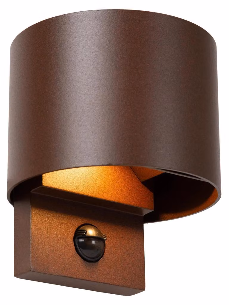 Lucide TADZIO - Lampada da parete, interni/esterni - LED dimmerabile. - Temperatura di colore - 1x7W 2700K/4000K - Grado di protezione IP65 - Sensore di movimento - Marrone ruggine – rust-b (69811/07/97)